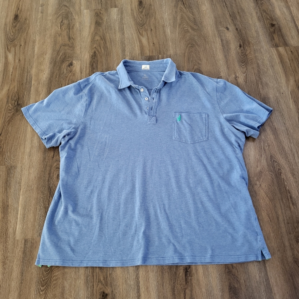 Johnnie O Hanging Out Polo Cotton Men's Size 2XL Blue Short Sleeve
